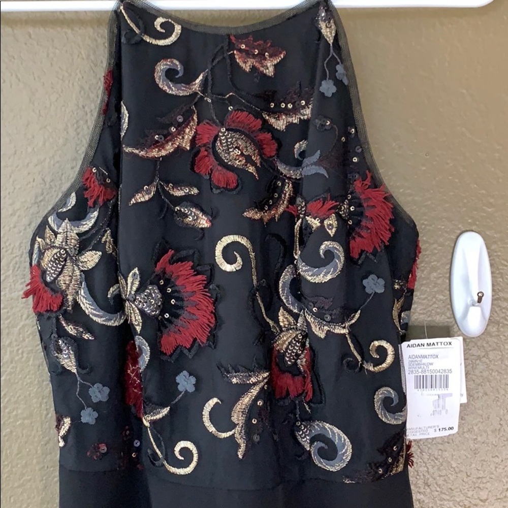 *NWT* Gold embroidered black gown size 6